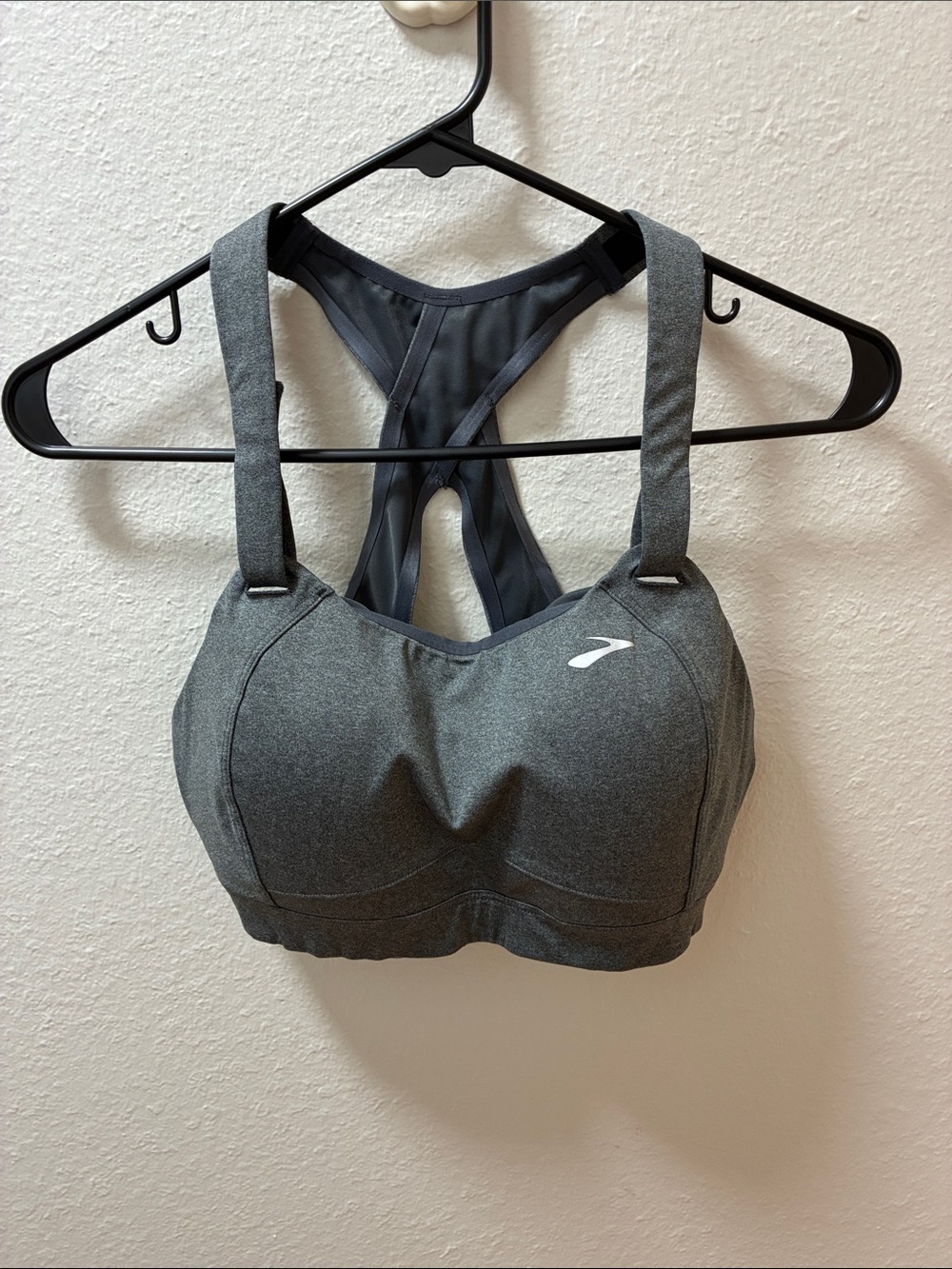 Brooks Women's Charcoal Gray Racerback Swim/Sports Bra